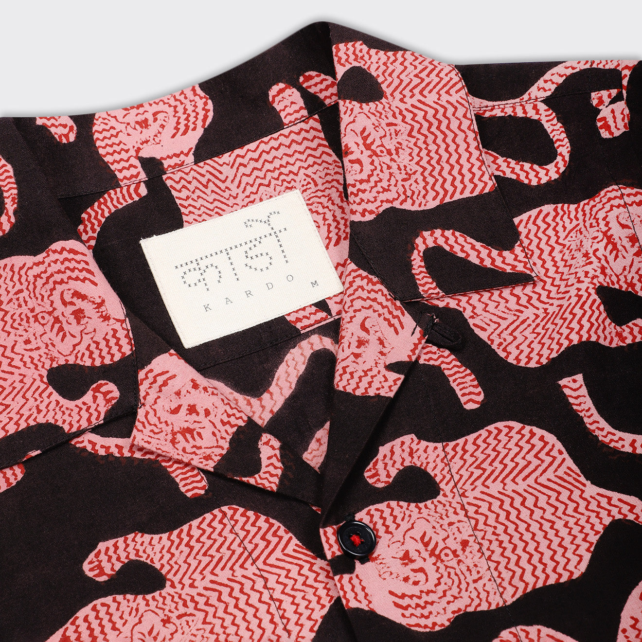 Kardo M Shirt Yusuke Shirt, Coral Block Print