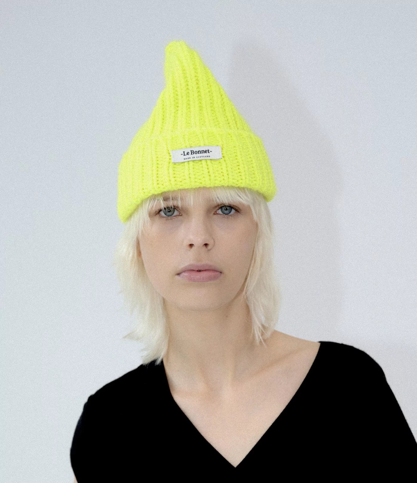 Le Bonnet Beanie Logo Beanie, Fluo Yellow
