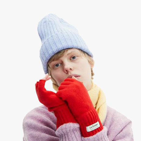Le Bonnet Gloves Fingerless Gloves, Crimson