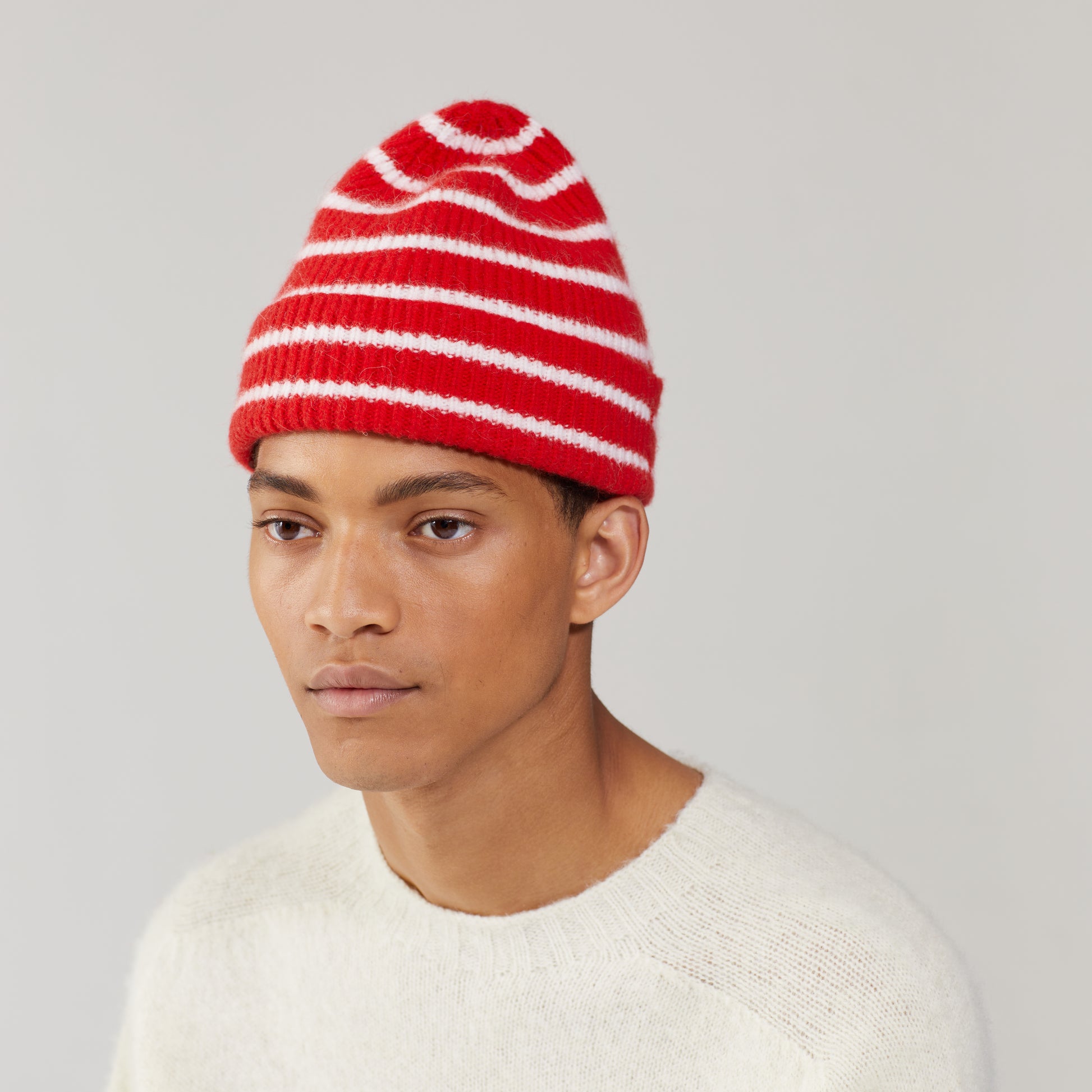 Le Bonnet U Beanie Beanie, Crimson Stripe