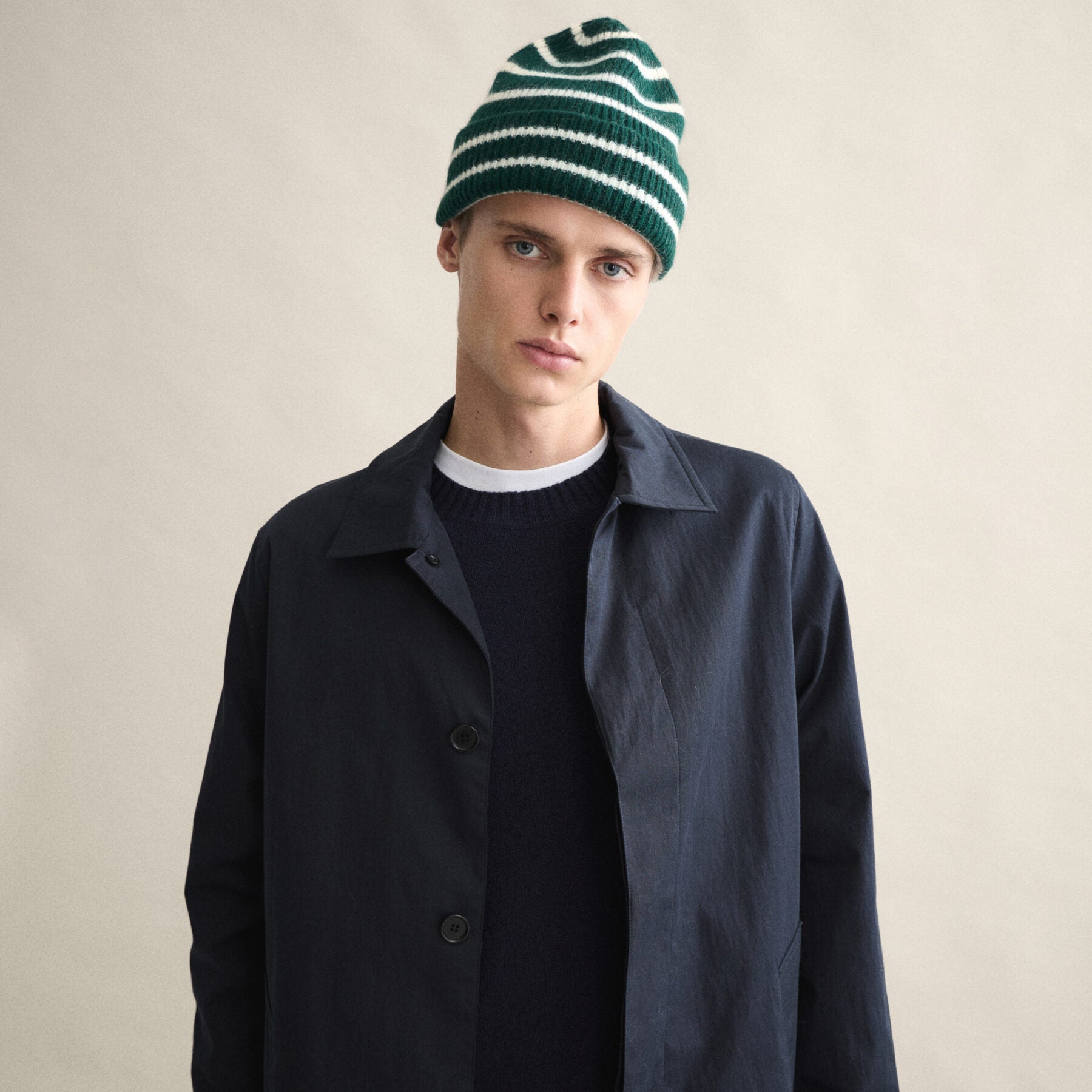 Le Bonnet U Beanie Beanie, Moss Stripes