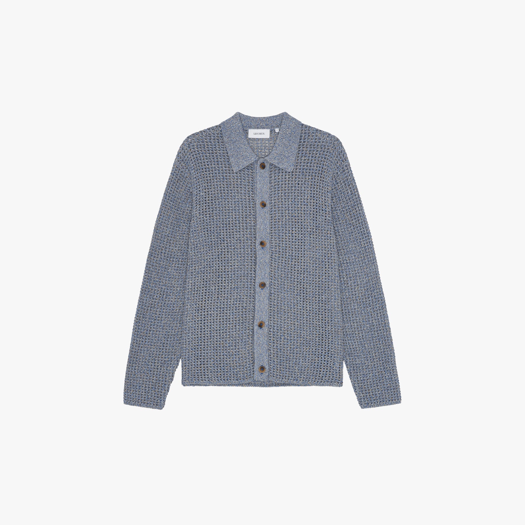 Les Deux KNITWEAR Gerald Ls Knitted Shirt-Dark Denim Blue