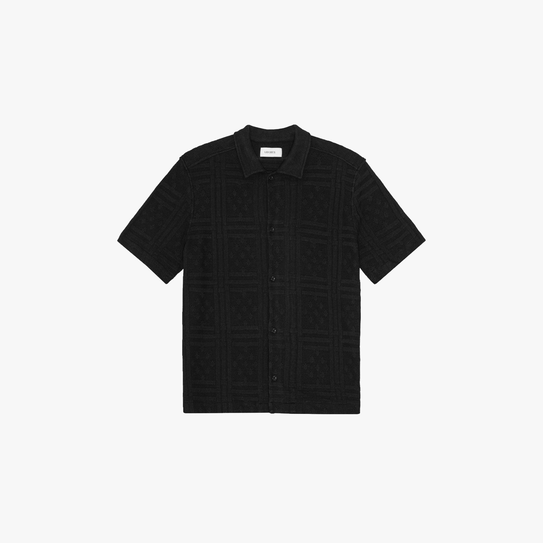 Les Deux KNITWEAR Hector Pointelle Ss Shirt-Black