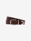 Les Deux M Belts 85 Witten Leather Belt - Brown