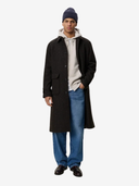 Les Deux M Jackets Herringbone Wool Coat - Mole Brown
