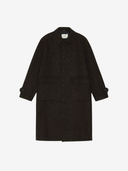 Les Deux M Jackets Herringbone Wool Coat - Mole Brown