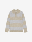 Les Deux M Knit Polo Striped Melange Knitted Polo - Light Sand Melange