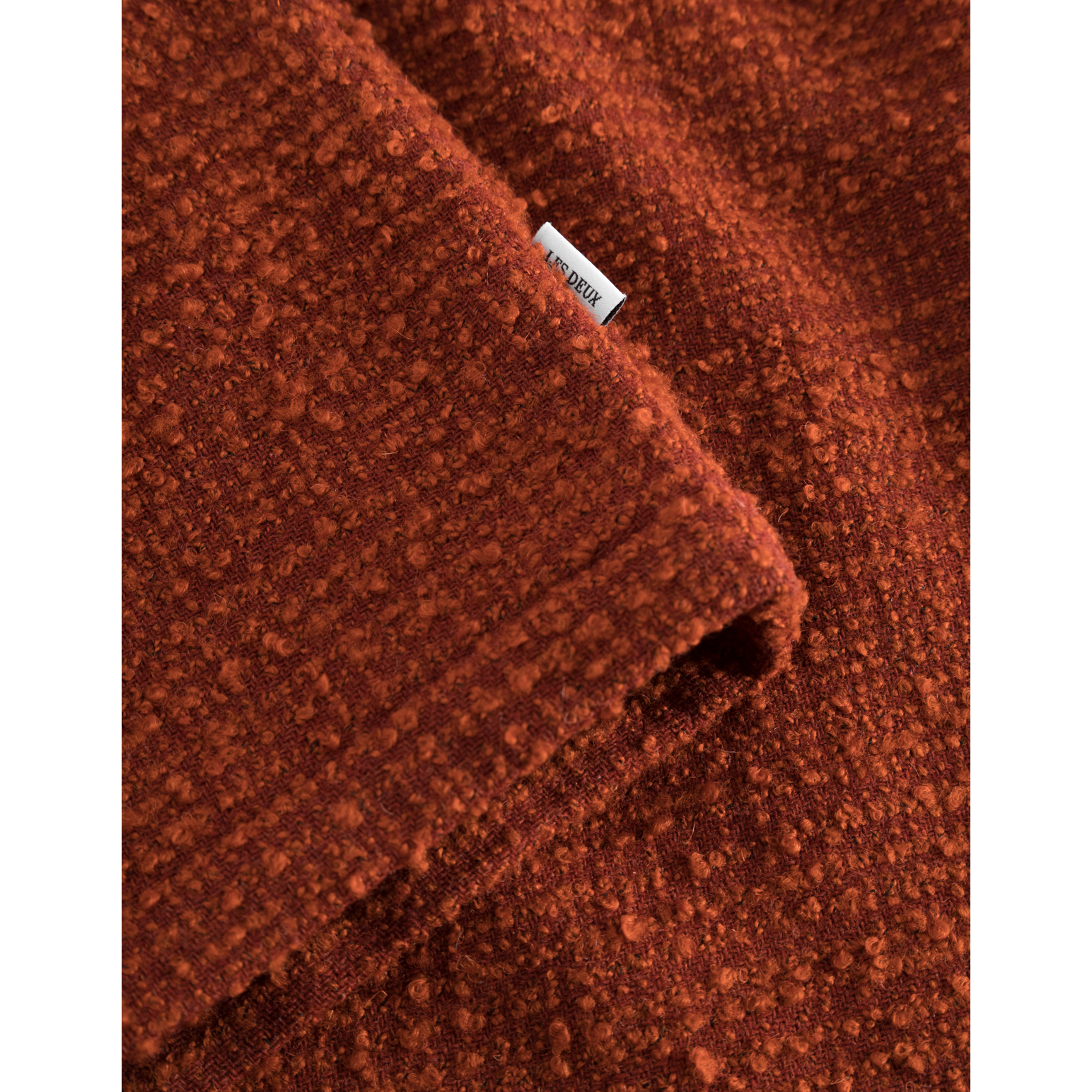 Les Deux M LS Button Down Shirt Kevin Boucle Shirt, Court Orange