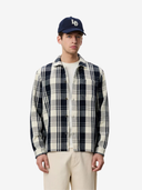 Les Deux M Shirts Structured Check Overshirt - Dark Navy Blue