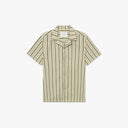 Les Deux M SS Button Down Chive Green/Thai Curry / S Klark Stripe Poplin SS Shirt