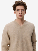 Les Deux M Sweaters Melange V-Neck Knit - Light Sand Melange