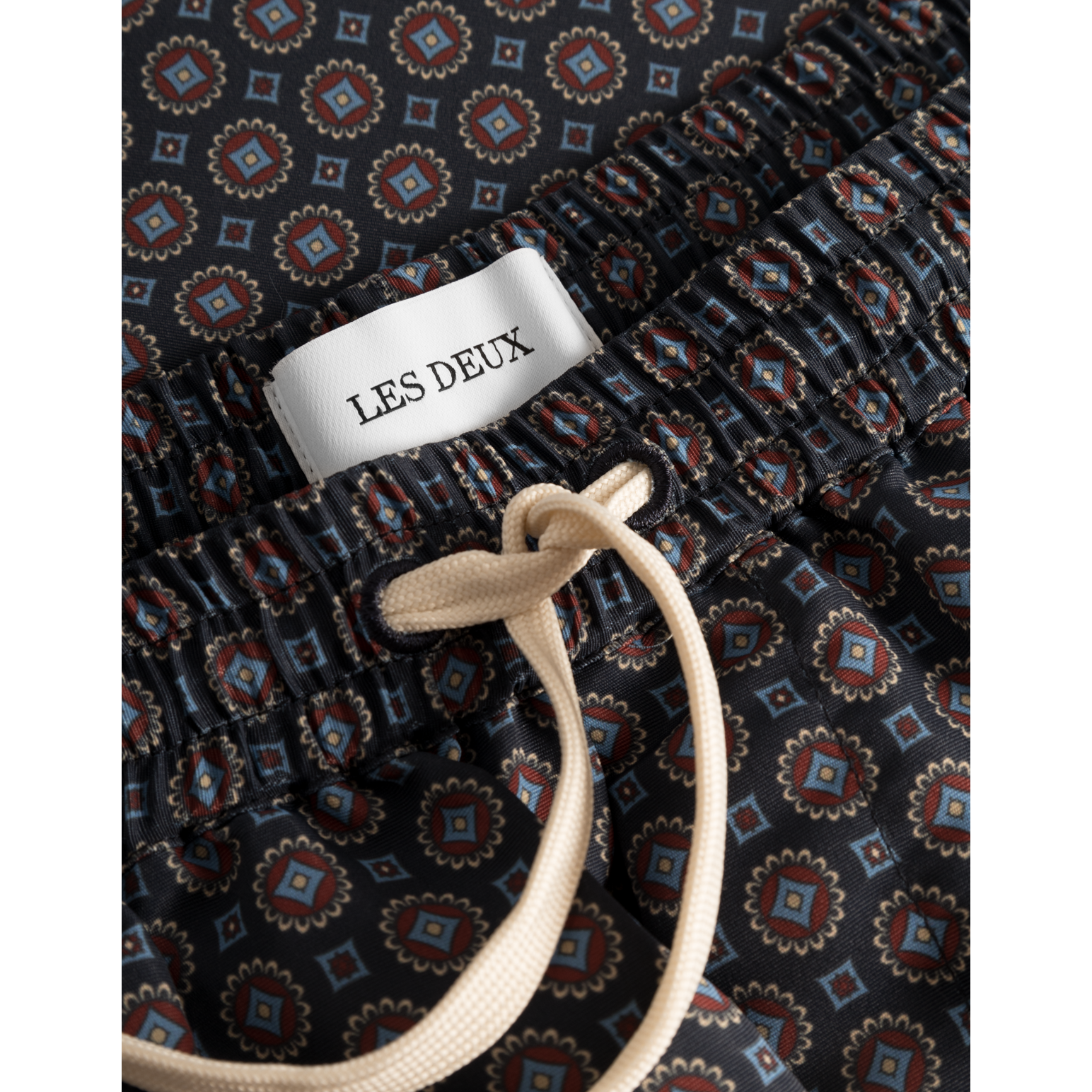 Les Deux M Swim Stan AOP Swim Shorts 2.0, Dark Navy/Washed Denim Blue