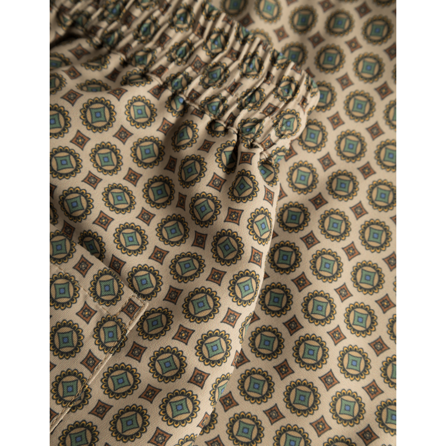 Les Deux M Swim Stan AOP Swim Shorts 2.0, Light Desert Sand/Cherrywood
