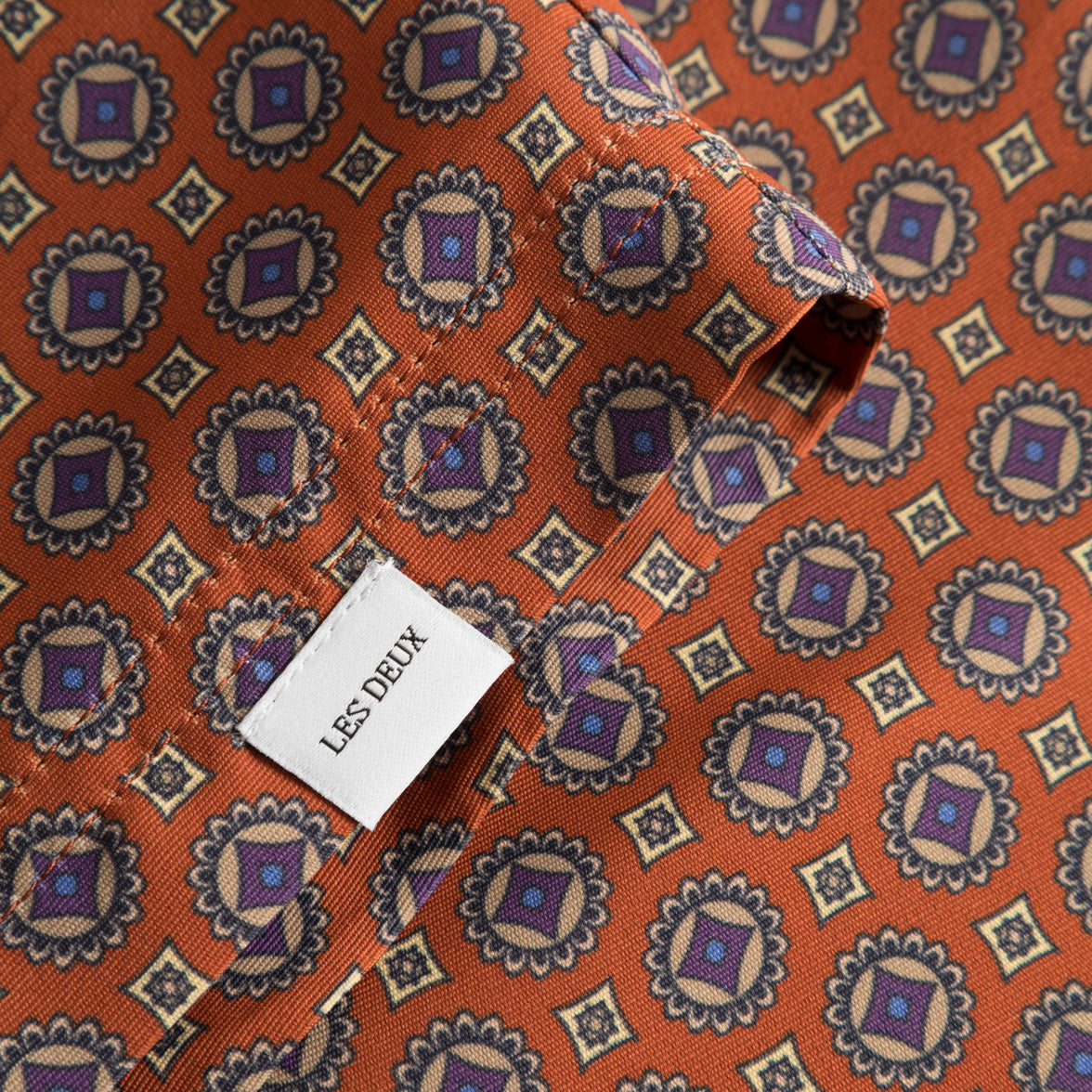 Les Deux M Swim Stan AOP Swim Shorts 2.0, Terrocotta/Pineapple