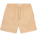 Les Deux M Swim Stan Stripe Seersucker Swim Shorts, Mustard Yellow/Light Ivory