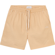 Les Deux M Swim Stan Stripe Seersucker Swim Shorts, Mustard Yellow/Light Ivory
