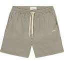 Les Deux M Swim Stan Stripe Seersucker Swim Shorts, Olive Night/Light Ivory