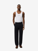 Les Deux M Trousers Como Solid Slack Pants - Dark Navy Blue