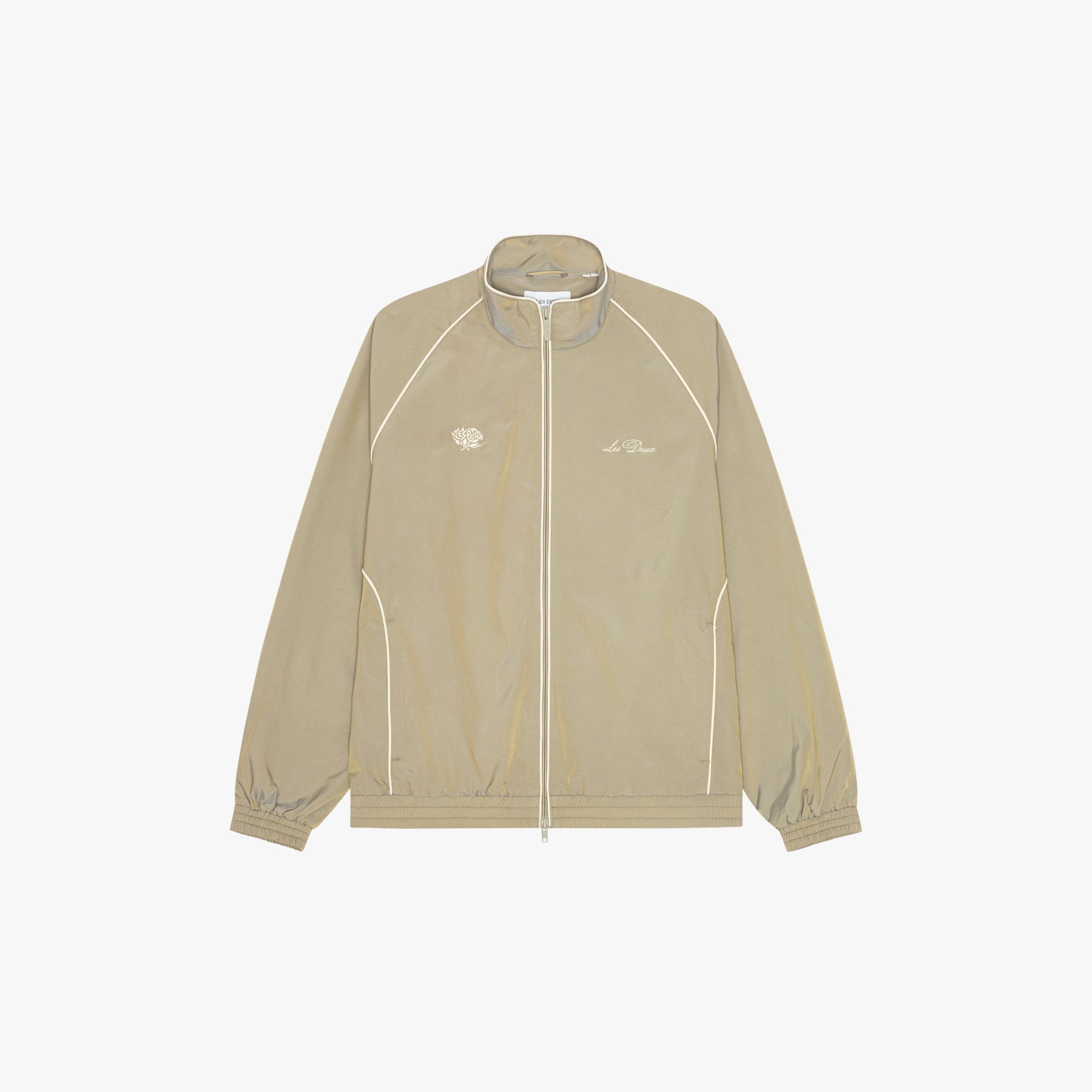Les Deux OUTERWEAR Jack Shiny Track Jacket-Laurel Oak Sand