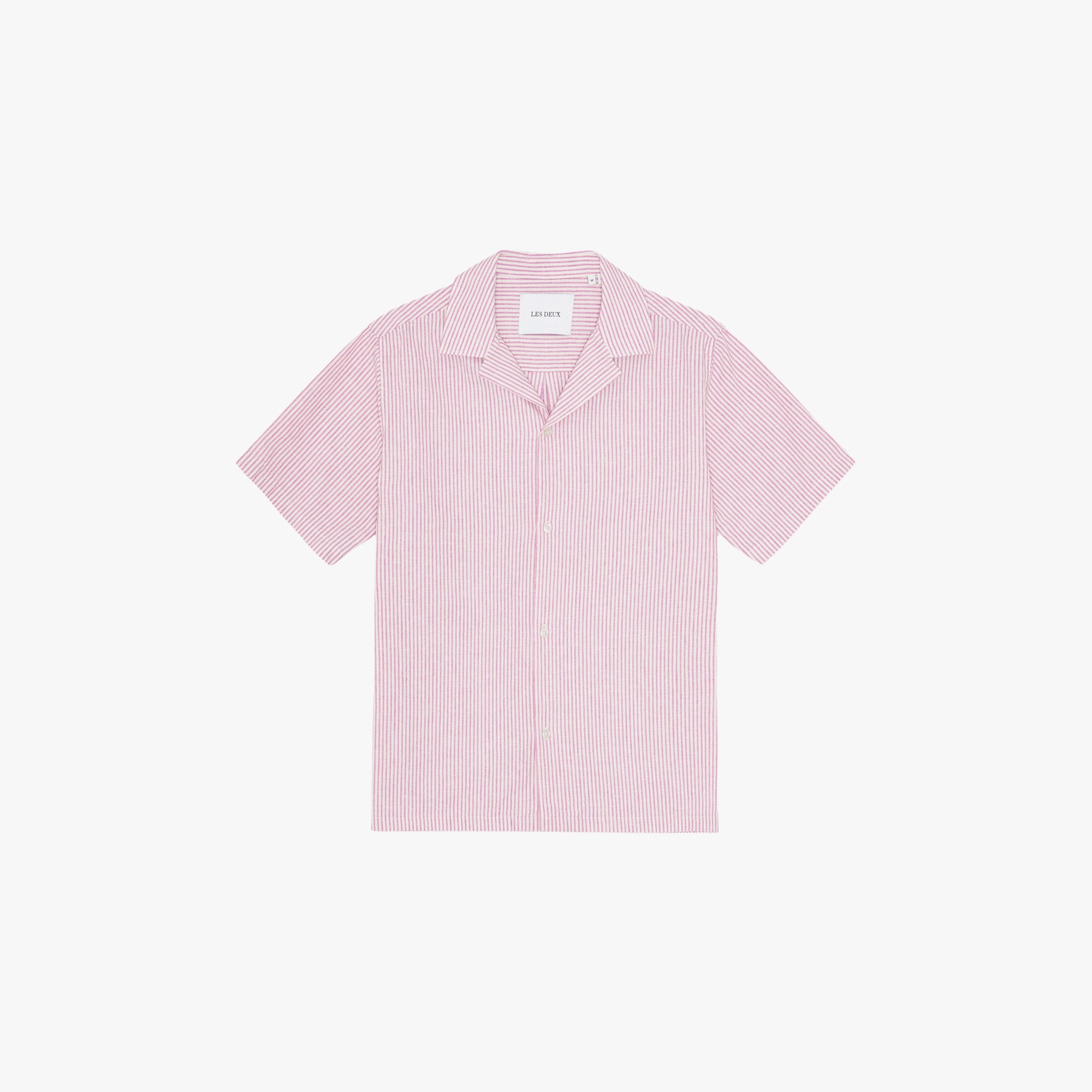 Les Deux SHIRT Crocus Pink / XS Lukas Stripe Cotton Linen Ss Shirt