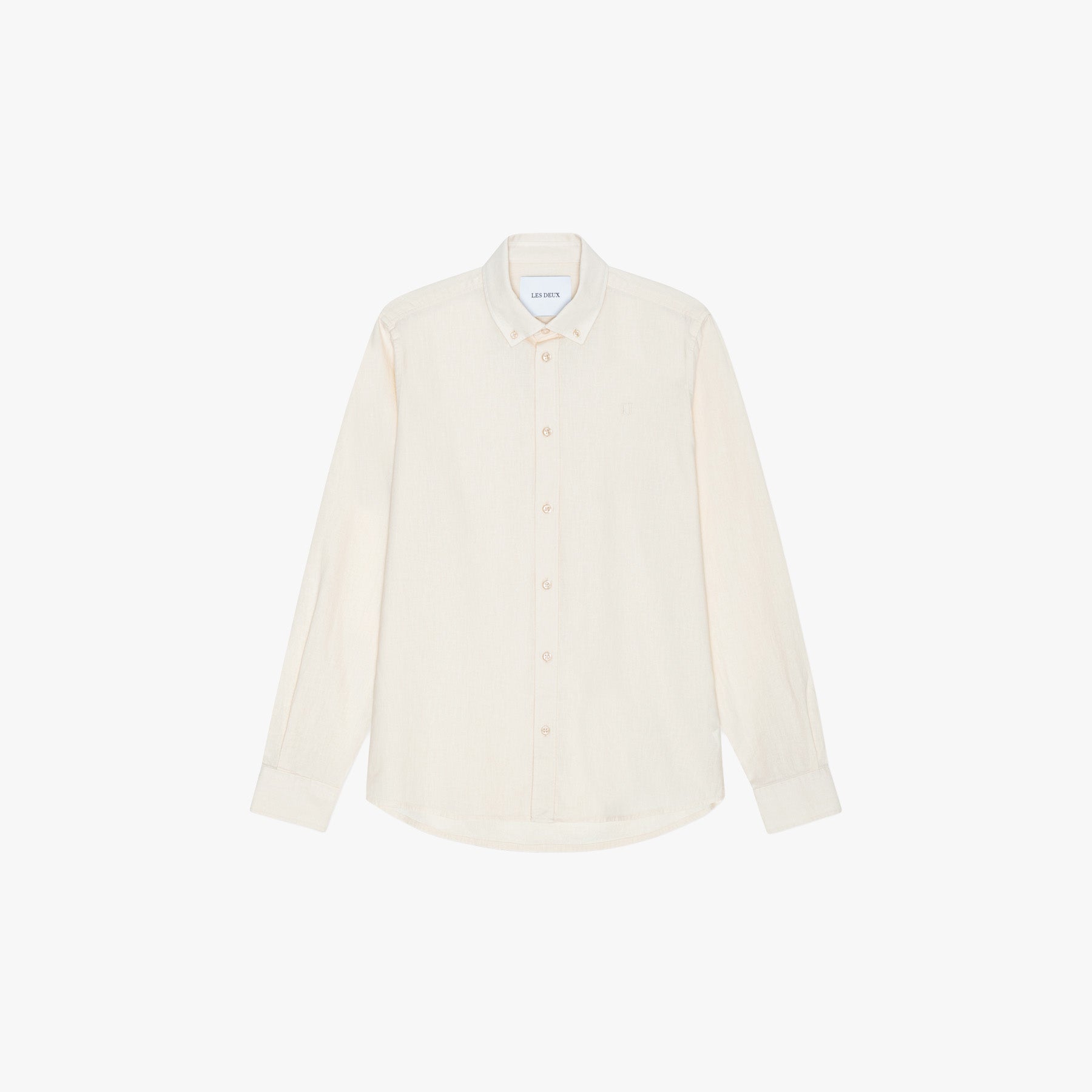 Les Deux Shirt Konrad  Cotton Linen Shirt-Eggnog White