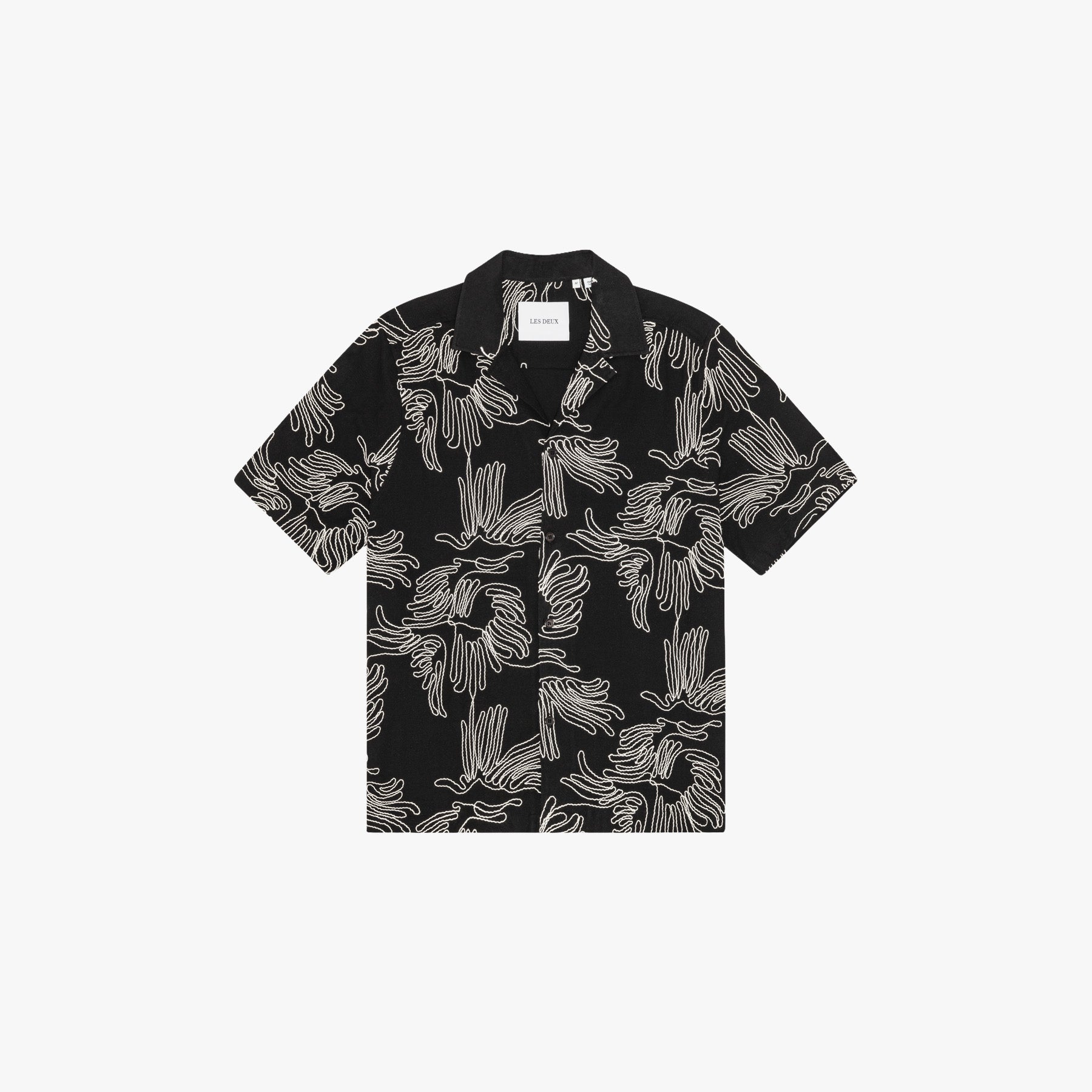 Les Deux SHIRT Liam AOE Flower Ss Shirt-Black