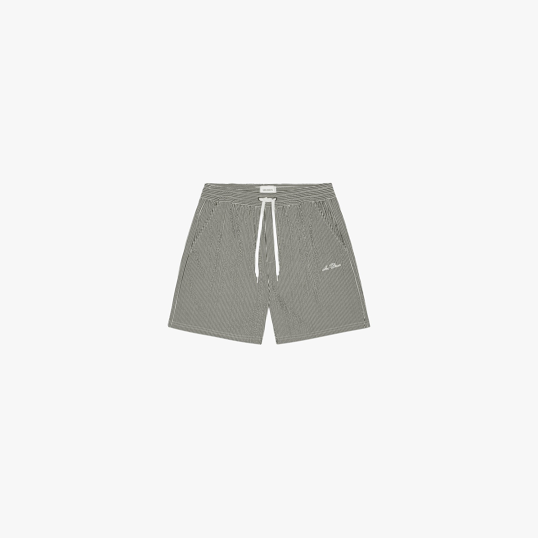 Les Deux SHORTS Black / XS Stan Stripe Seersucker Swim Shorts