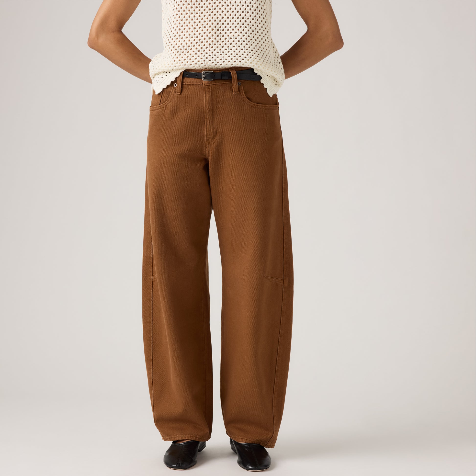 Levis Long Bottoms Washed Bison / 25x32 Baggy Dad Barrel - Washed Bison