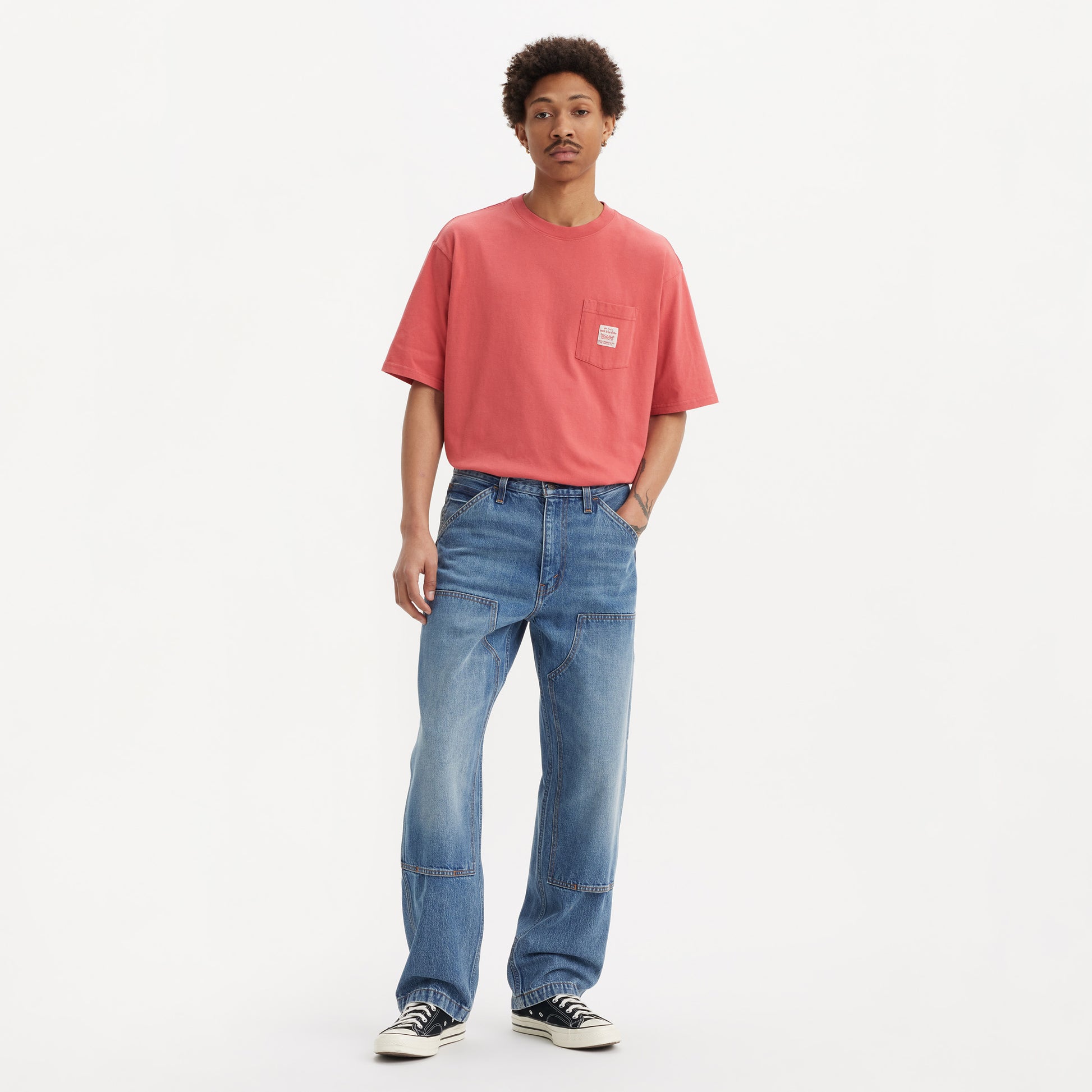Levis M Denim 568 Loose STRT Double Knee Detroit Wash - Medium Indigo