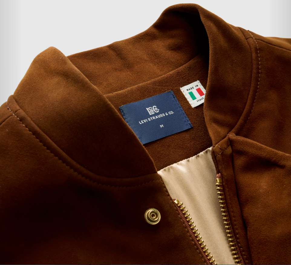 Levis M Jacket Blue Tab Suede Bomber - Toffee