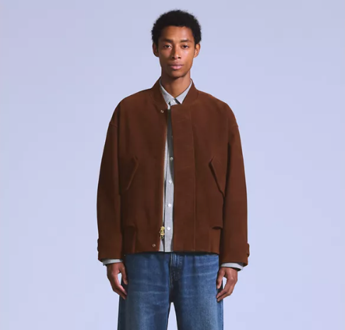 Levis M Jacket Blue Tab Suede Bomber - Toffee