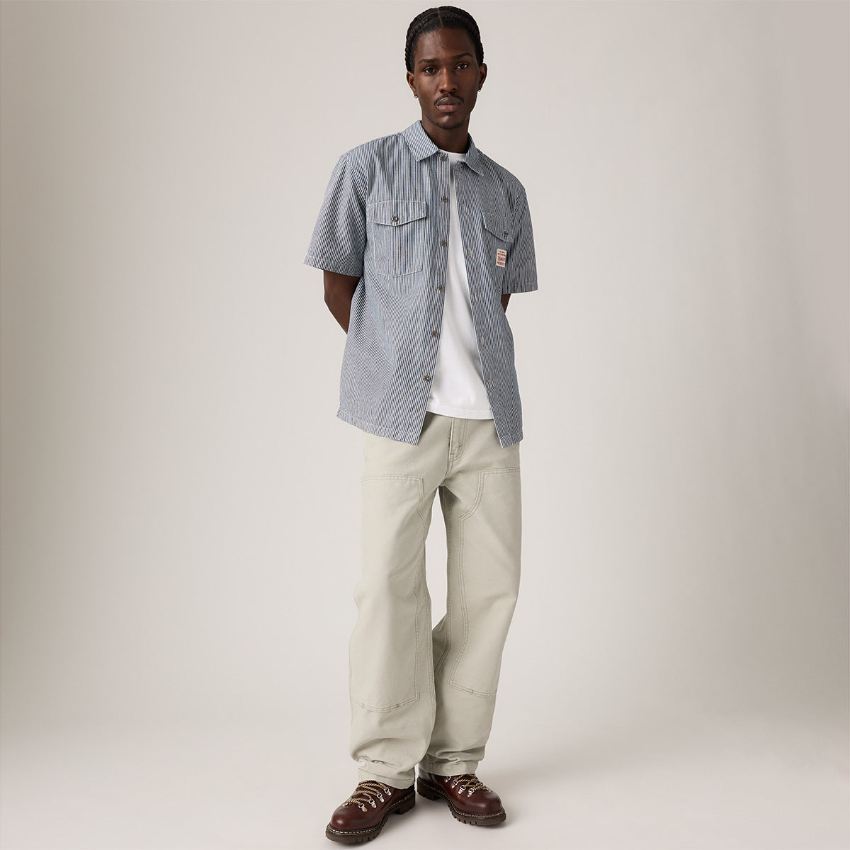 Levis M Pants Clay London Fog / 30x32 568 Loose Straight Double Knee