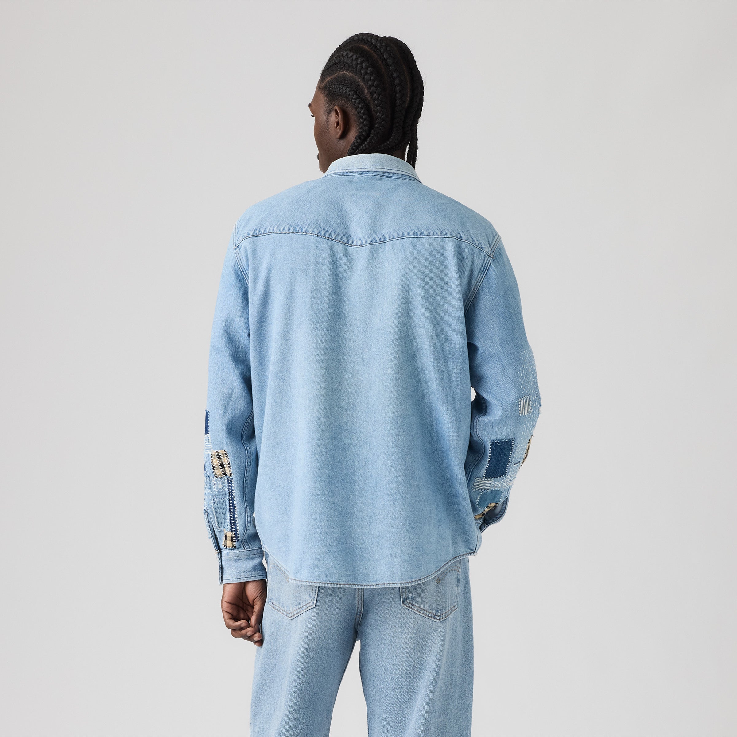 Levis M Shirt Relaxed Fit Western Shirt - Sashiko Western Light Indigo