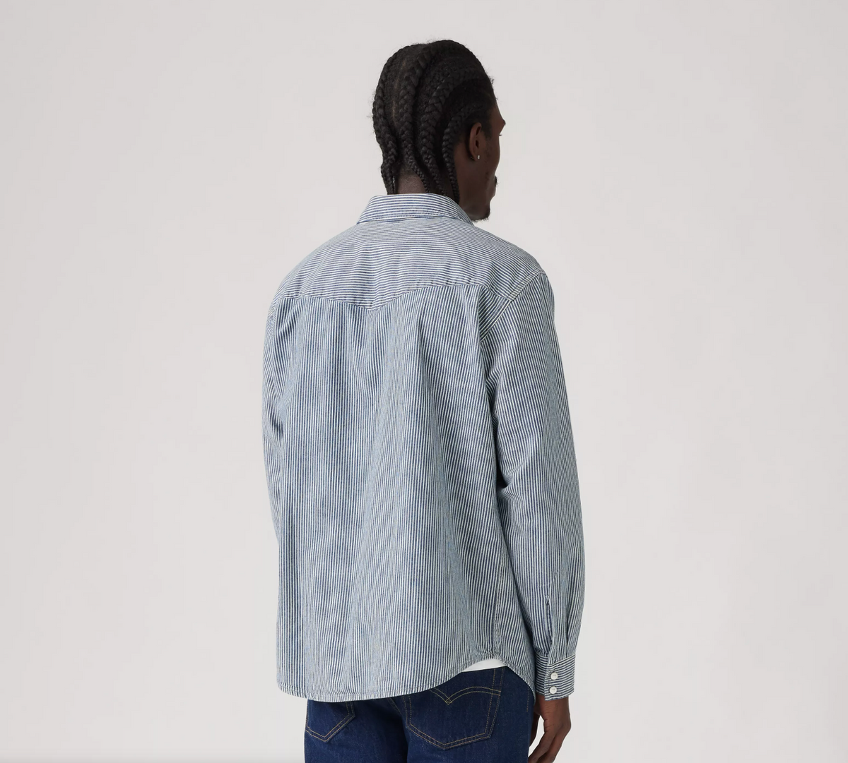 Levis M Shirts Relaxed Fit Western - Grand Dark Railroad Stripe