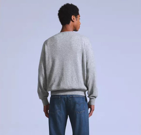 Levis M Sweater Blue Tab Cashmere Sweater - BT Stone Grey