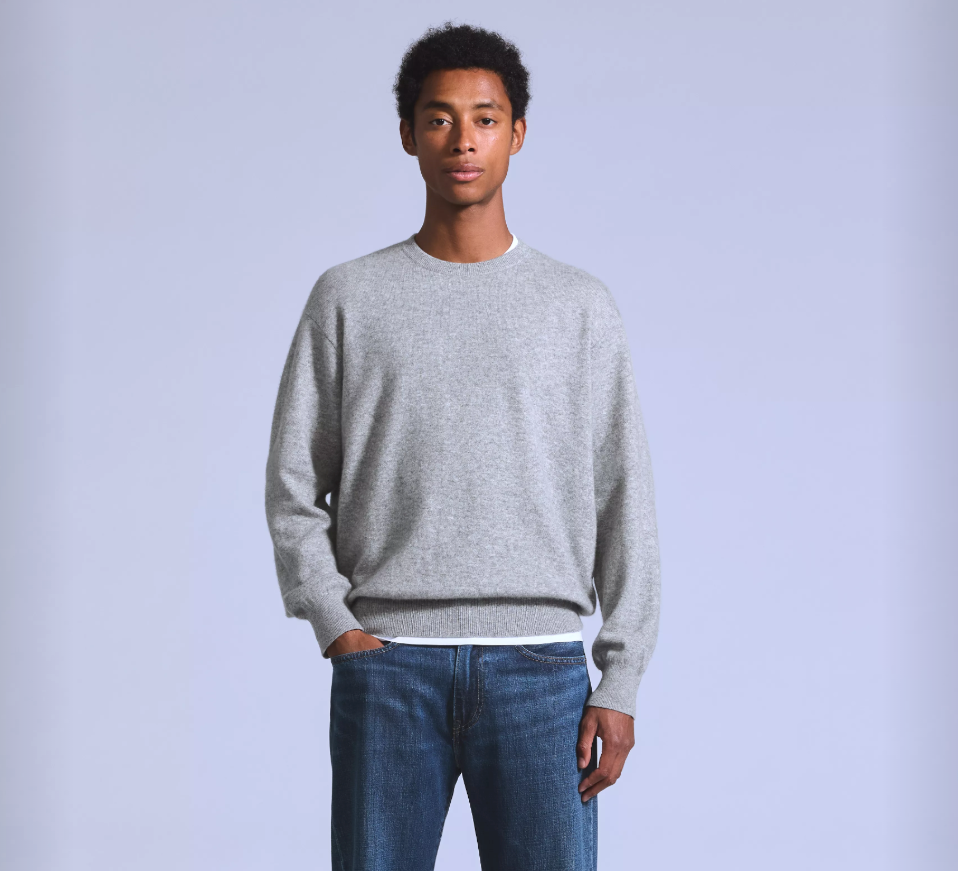 Levis M Sweater Blue Tab Cashmere Sweater - BT Stone Grey