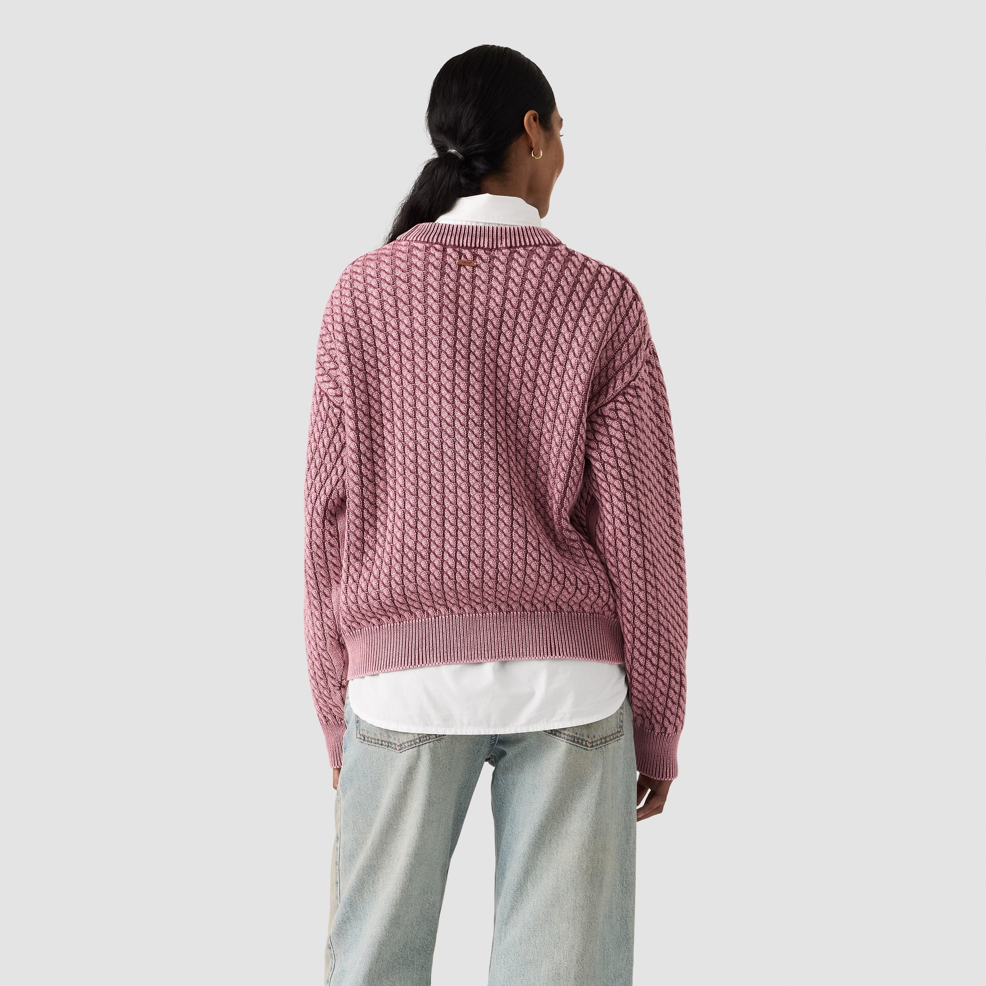Levis Sweaters Leilah Cable Crewneck - Washed Crushed Berry Pink