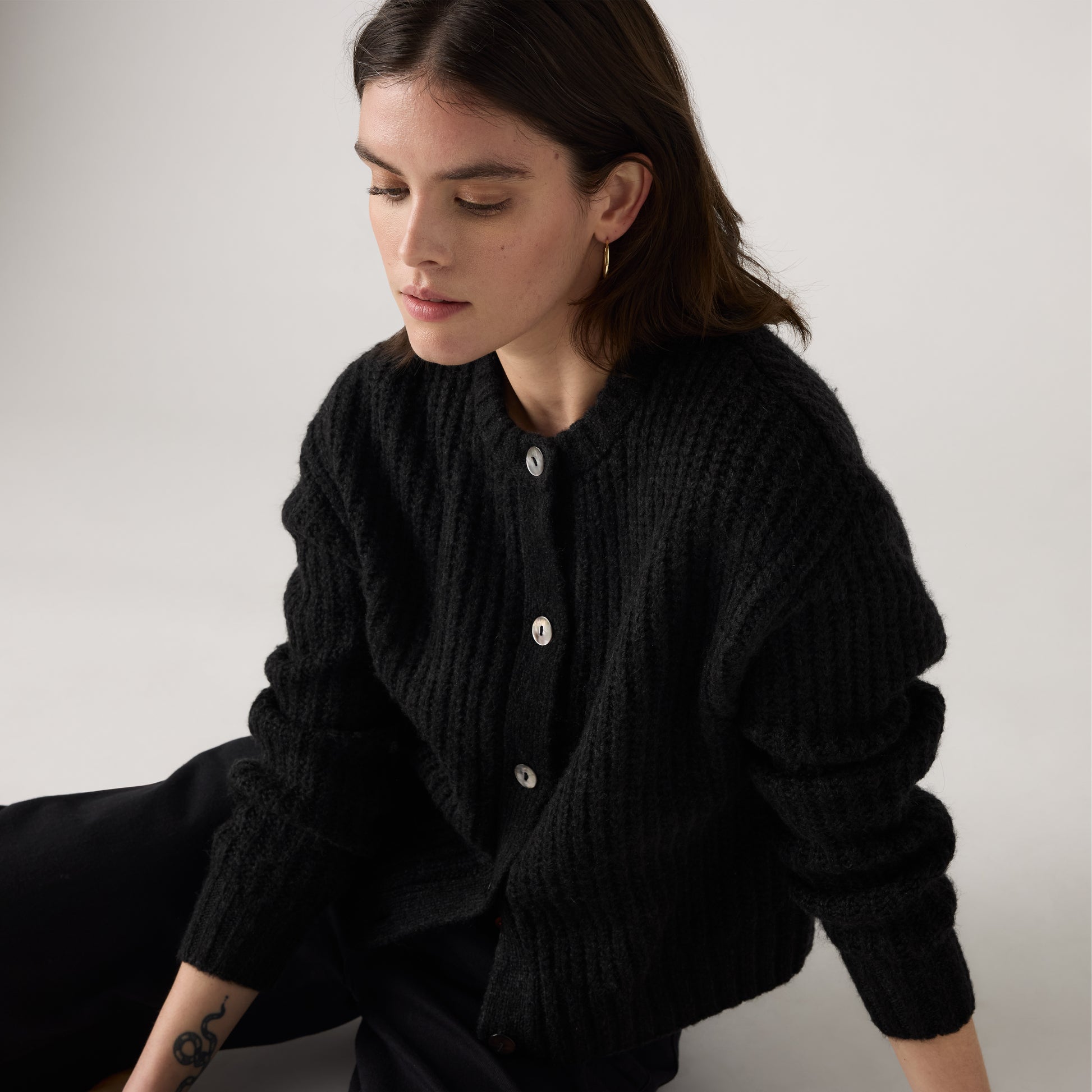 Levis Sweaters Luna Shell Button Cardigan - Anthracite Night