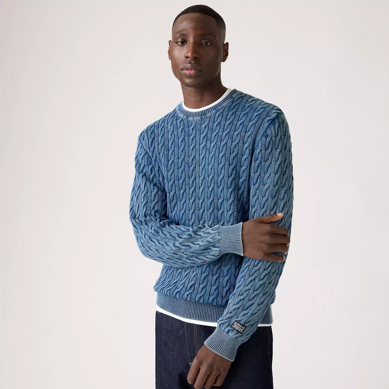 Levis Sweaters Presidio Crew Cable Rib Sweater - Blue