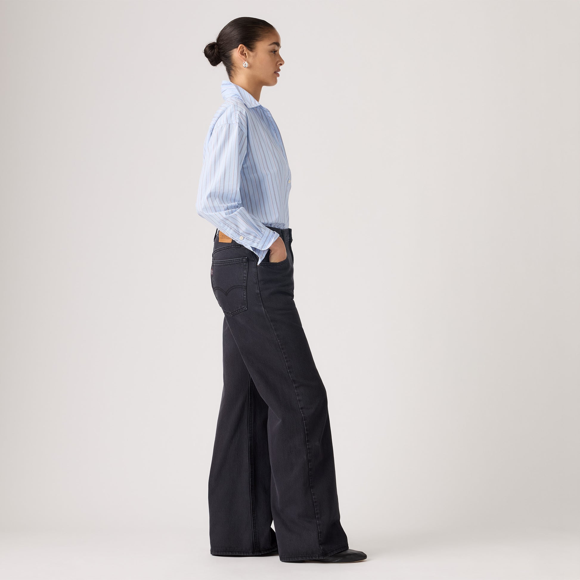 Levis W Denim Loose Boot - Chipped Black Oyster