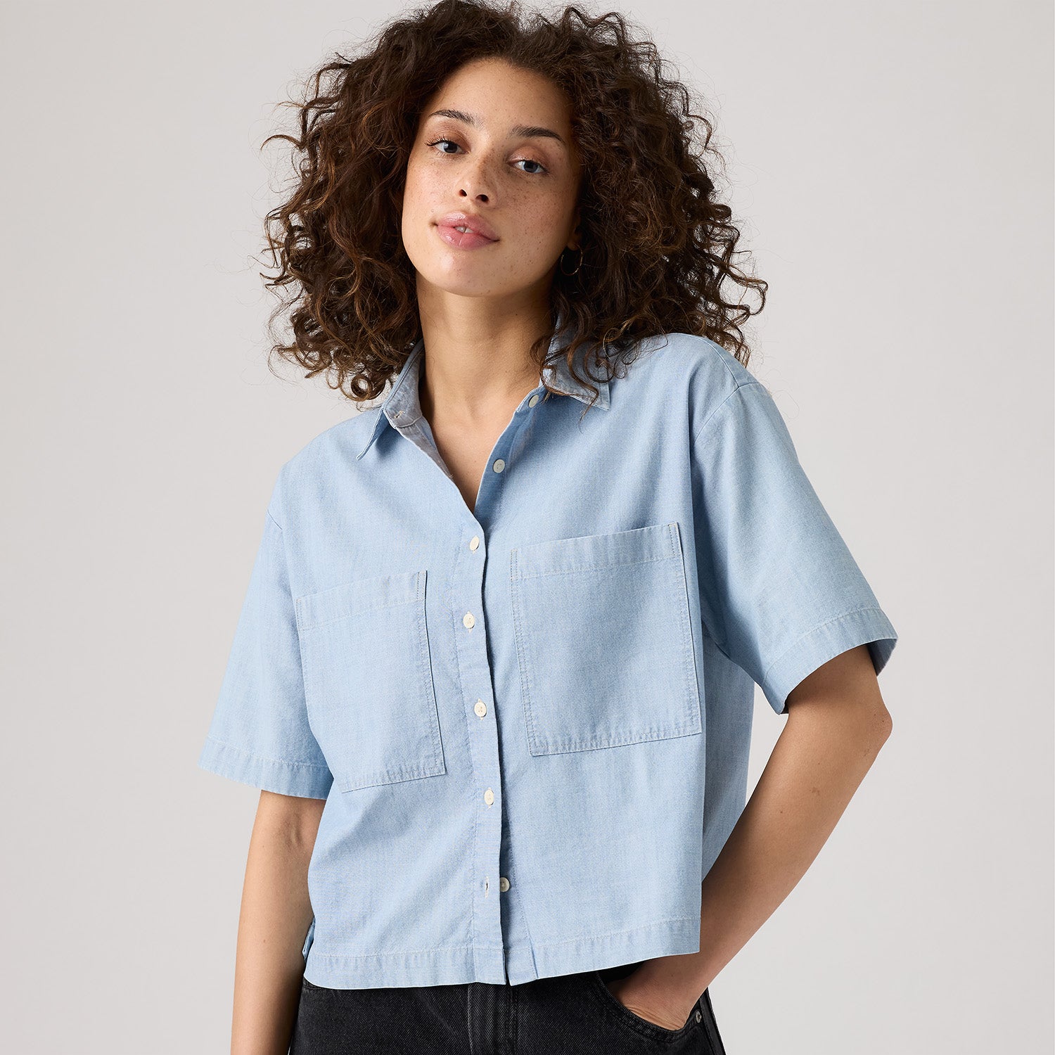 Levis W Shirt Harlie SS Cropped Shirt