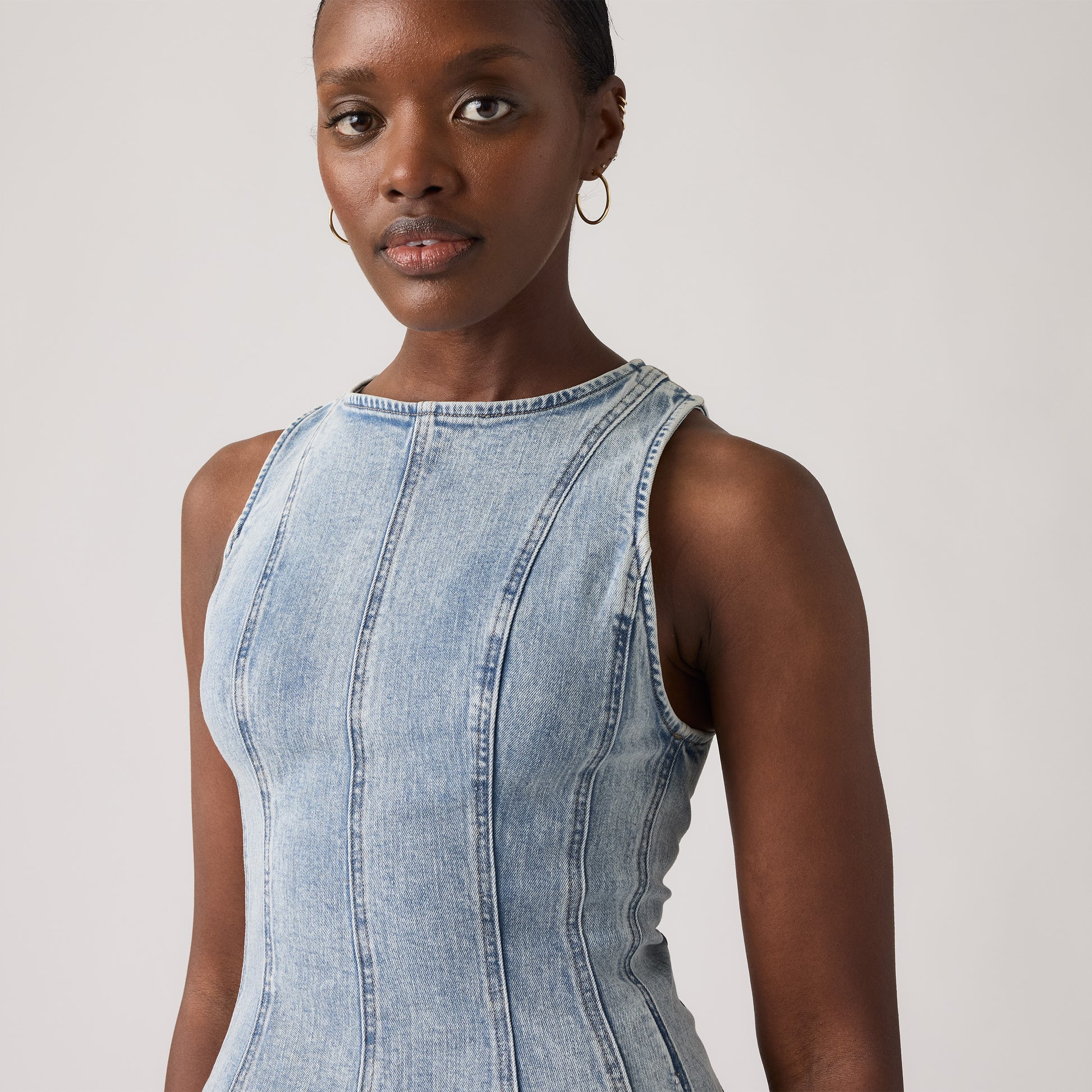 Levis W Shirt Leighton Peplum Top - In The Dust Stone Medium Indigo