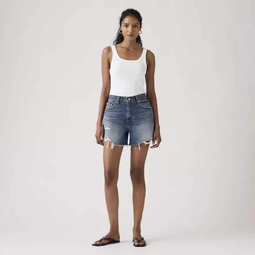 Levis W Shorts Ribcage Short Zip - Like It Love It Dark Indigo