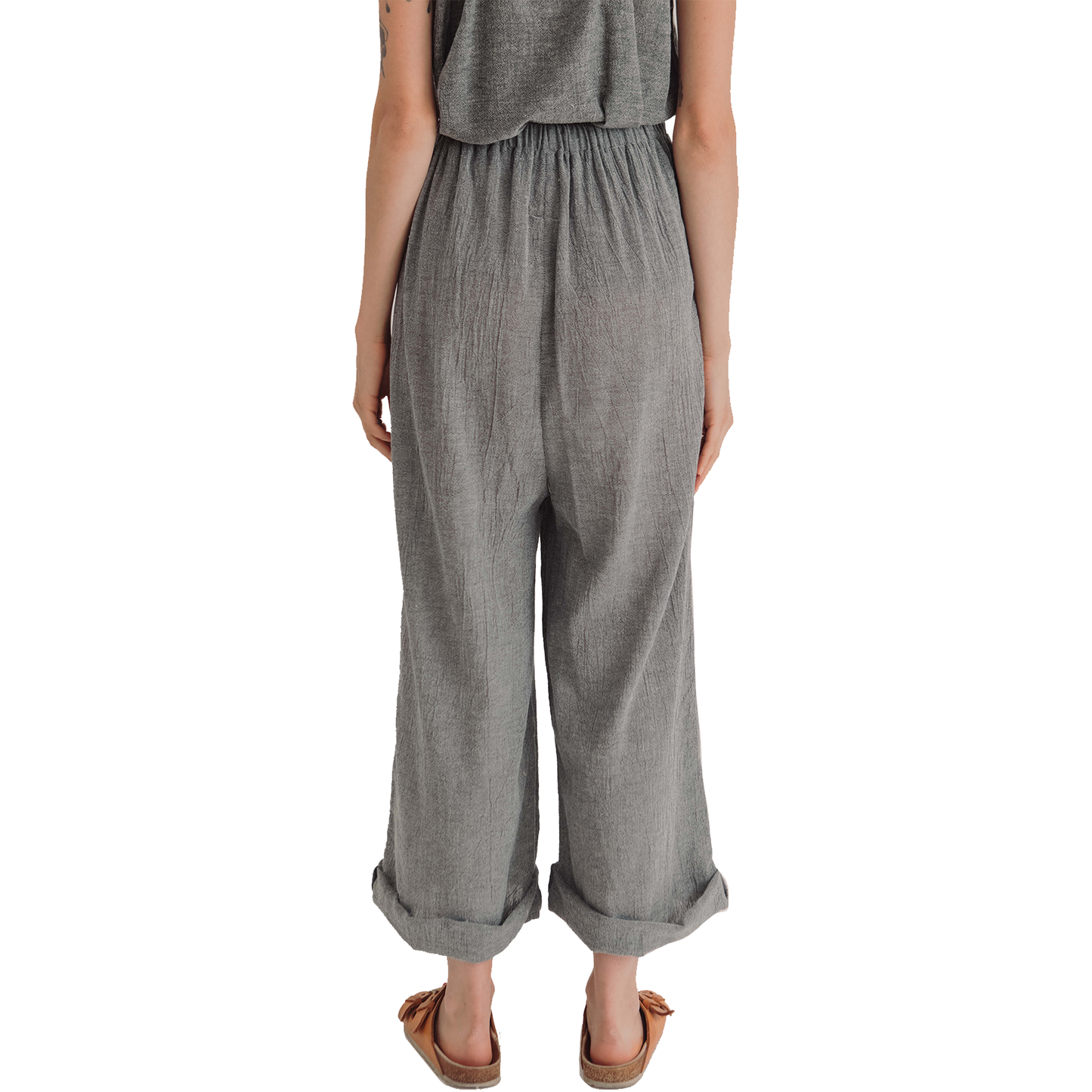 Loomist W Pants One Size Sile Loose Pants, Charcoal