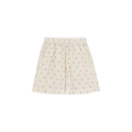 Aiayu's Lulu Shorts Flore, Mix Creme are made from regenerative cotton with an elastic waistband and a charming small red dot pattern.