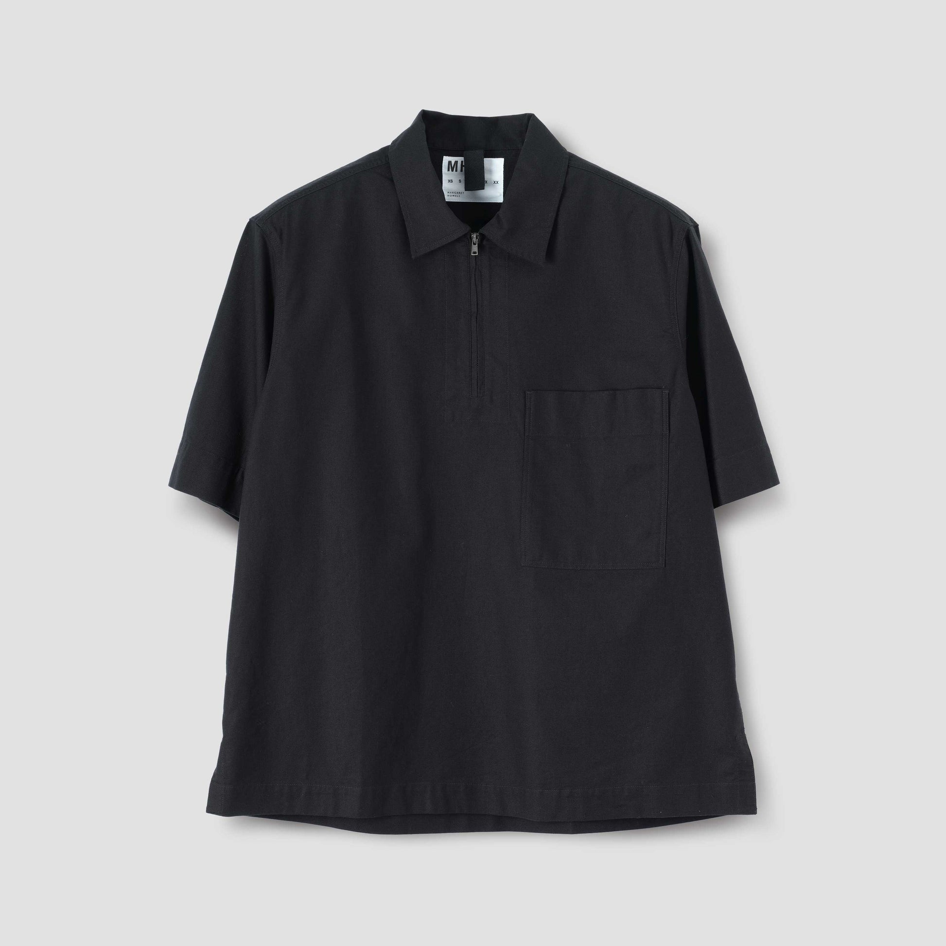 Margaret Howell M Shirt Black / S M Half Zip Pull On Shirt