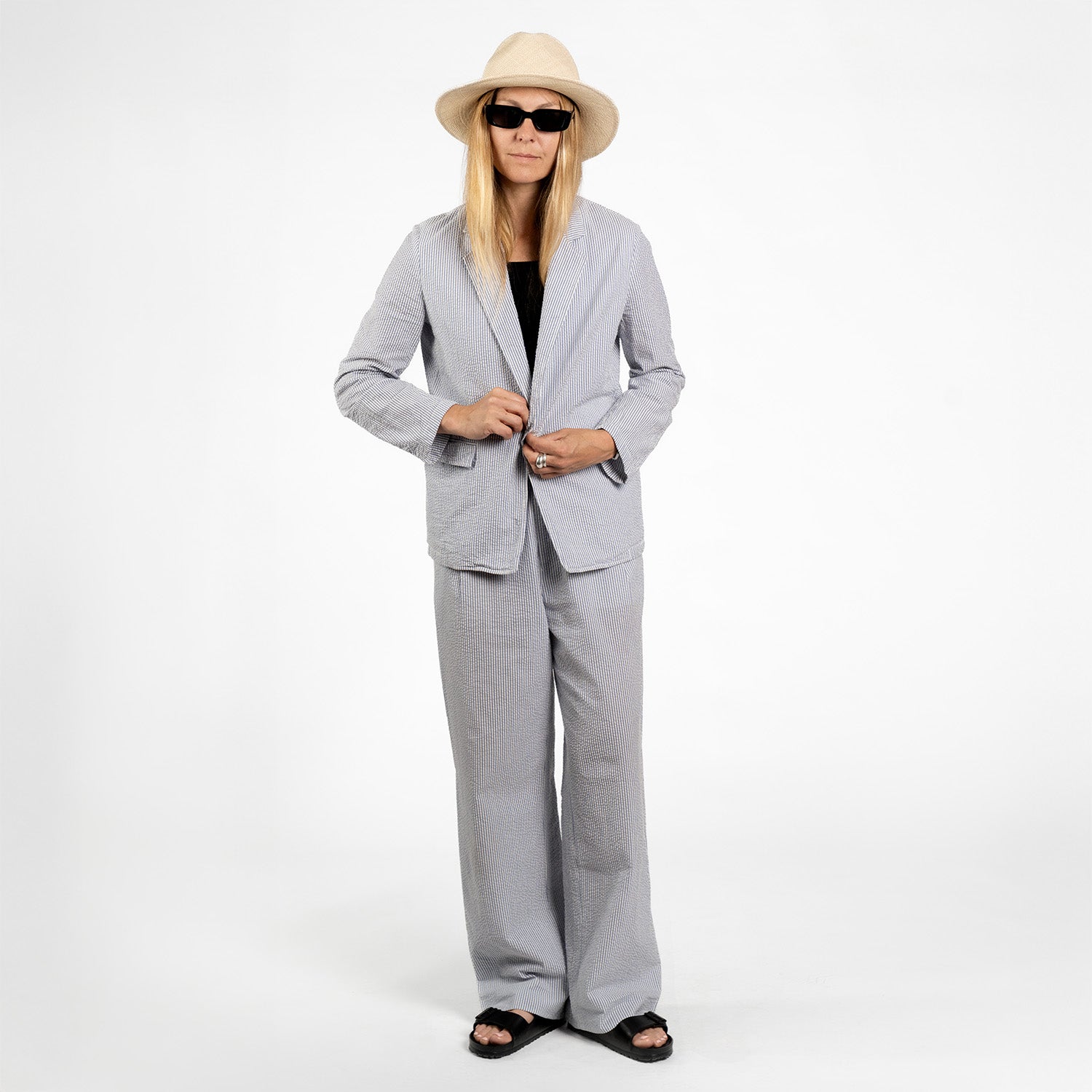 Seersucker Club Jacket, Navy