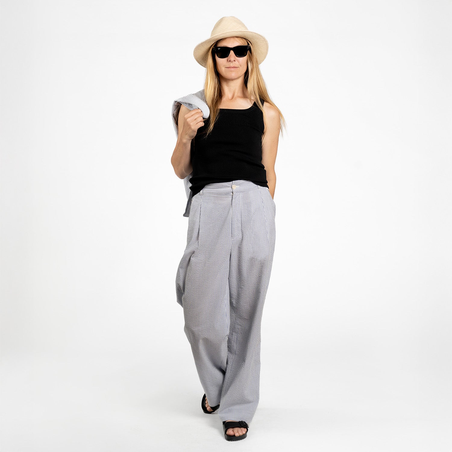 Nanamica W Dress Pants Seersucker Club Pants, Navy