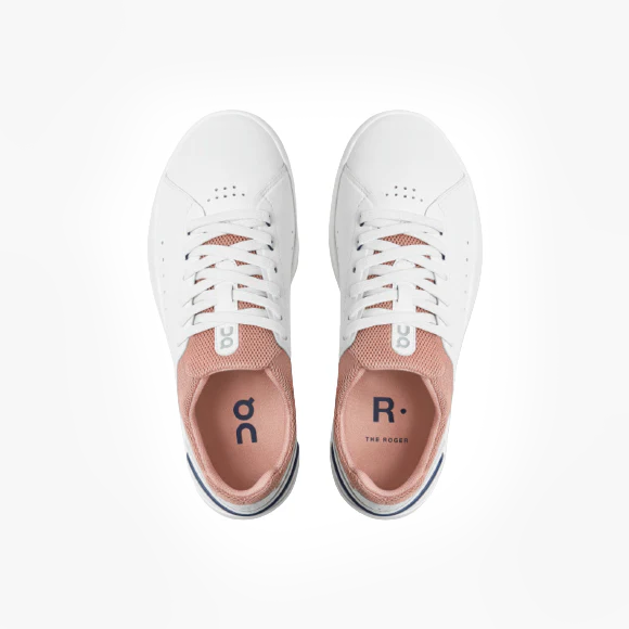 On Running W The Roger Advantage, White/Rose