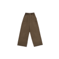 The One Tuck Wide Fatigue Pant by Kappy features an elastic waistband and spacious front pockets, showcasing a unisex design that embodies the "one size fits most" philosophy. Set against a simple backdrop, these pants seamlessly combine comfort with style.